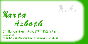marta asboth business card